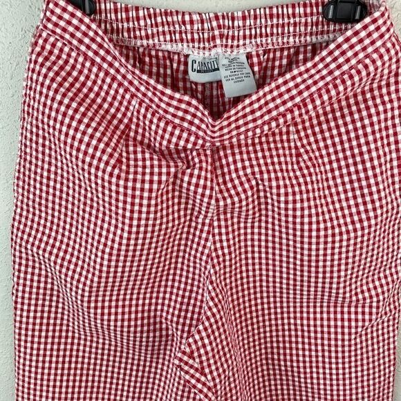 Capacity Red and White Checkered Cropped Pants EUC - Picture 3 of 5